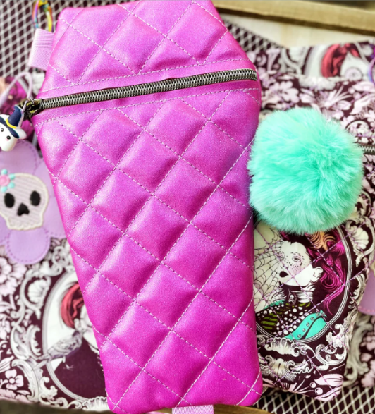Quilted Coffin Shaped Bag Mockup