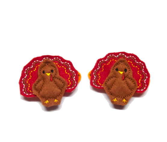 Colorful Turkey Hair Clips