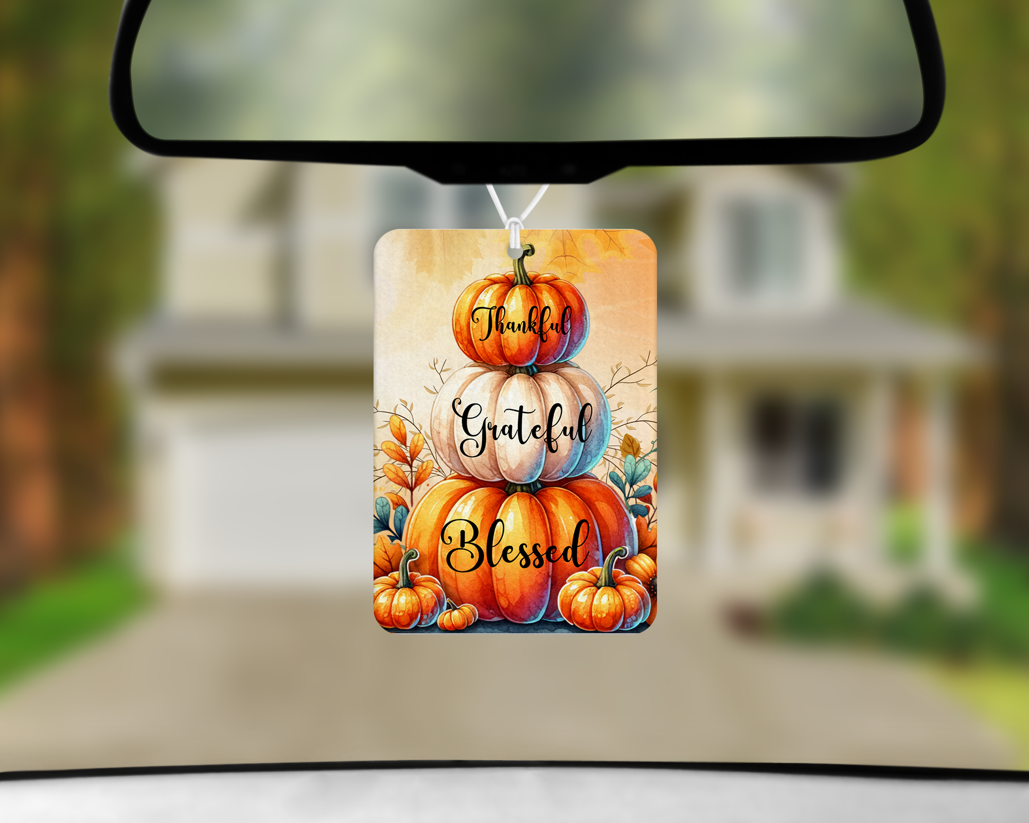 Thankful Grateful & Blessed Air Freshener Mockup