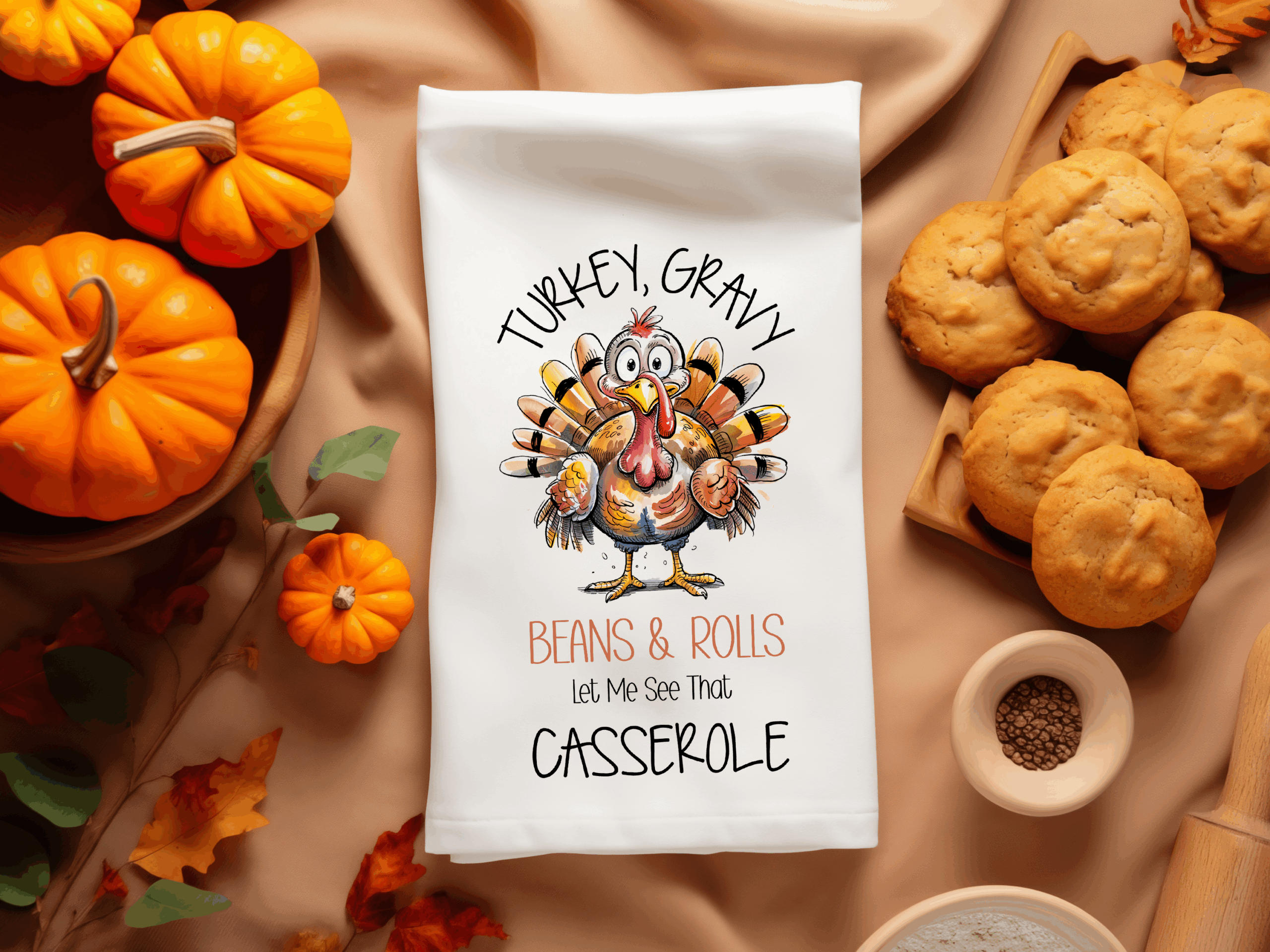 Turkey Gravy Hand Towel Mockup