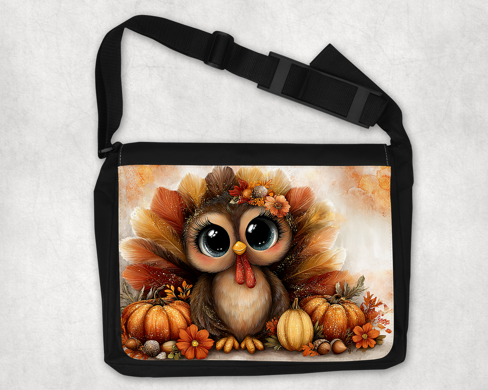 Cute Turkey Messenger Bag Mockup