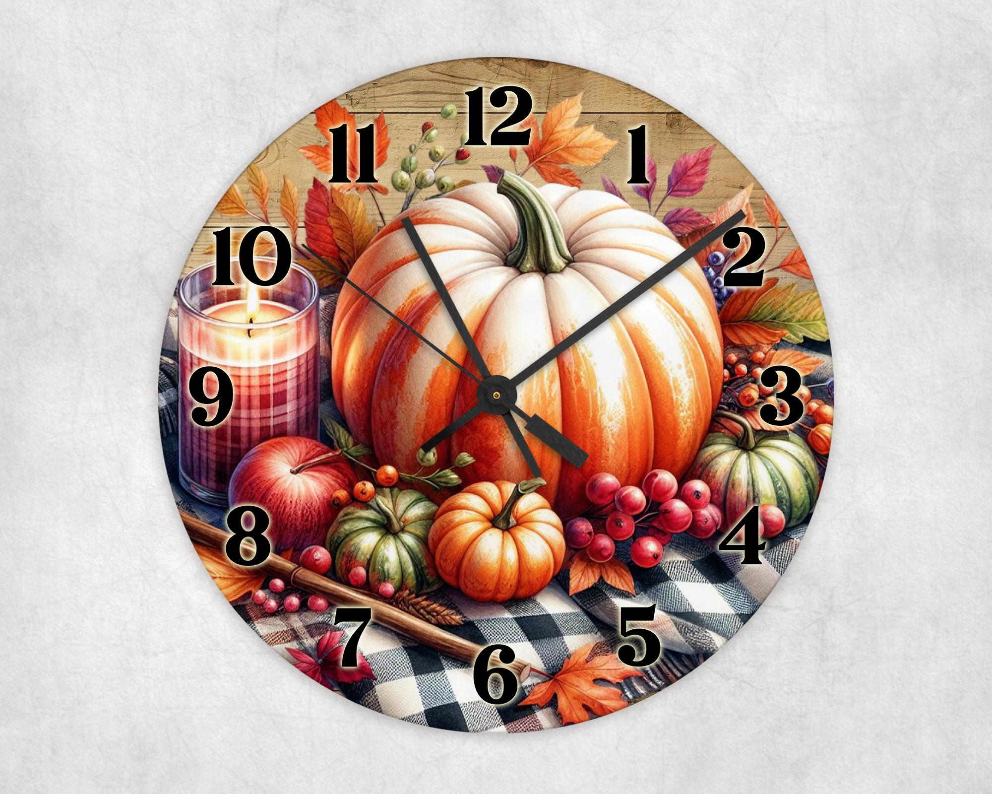 Fall Pumpkins Clock Mockup