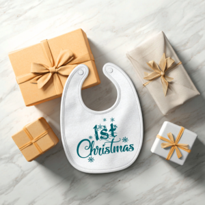 1st Christmas Bib Mockup
