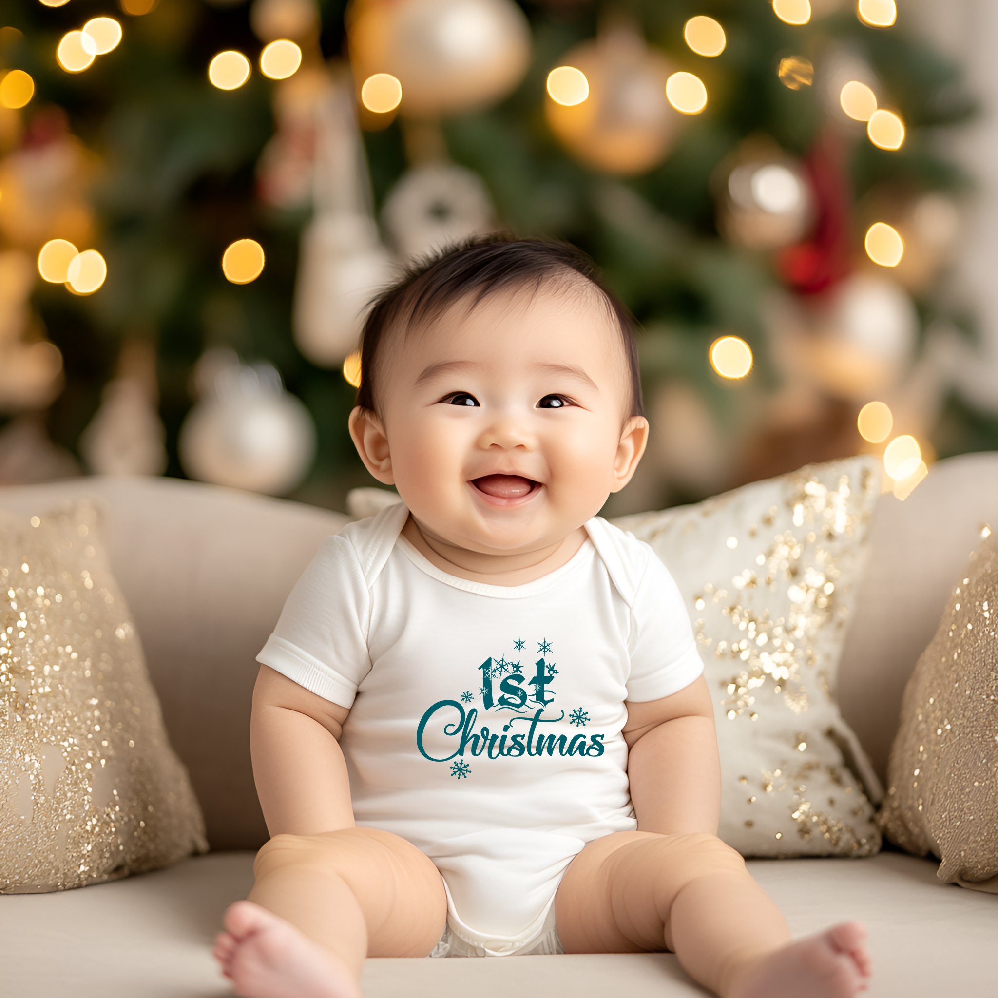 1st Christmas Babywear Mockup