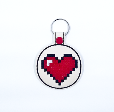 8-bit Heart Key Fob
