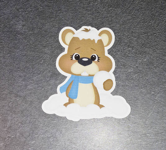 Snowy Groundhog Sticker