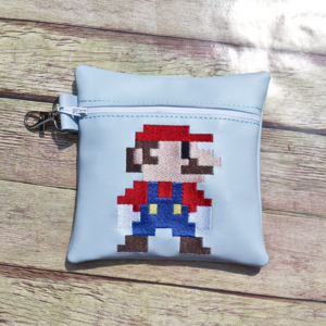 8-bit Red Plumber Zipper Pouch