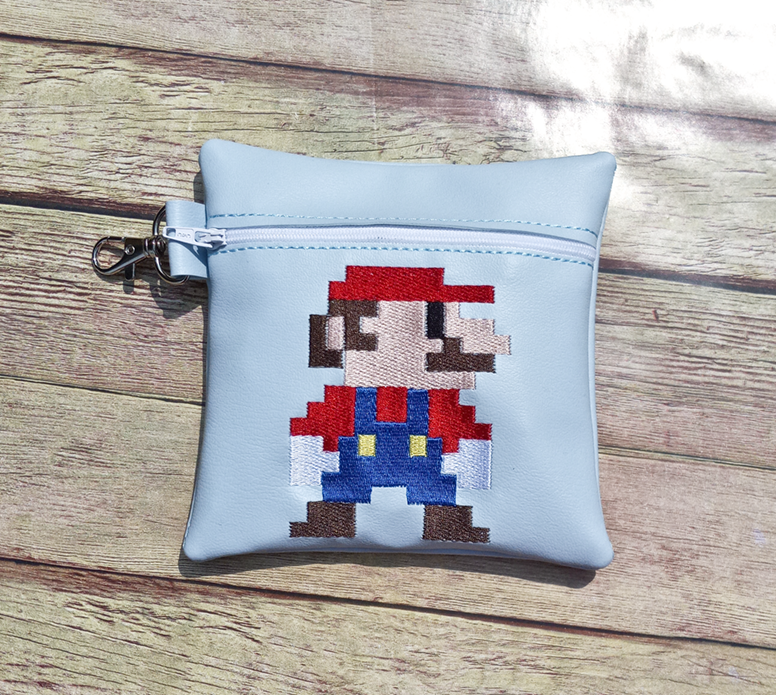 8-bit Red Plumber Zipper Pouch