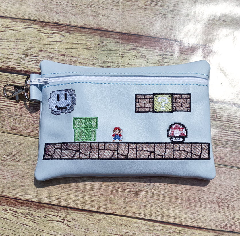 8-bit Plumber Game Bag- horizontal