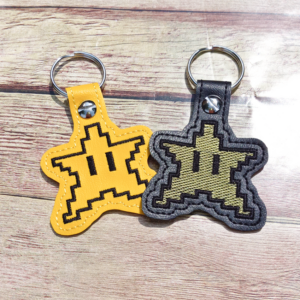 8-Bit Power Star Key Fob