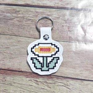 8-Bit Power Flower Key Fob
