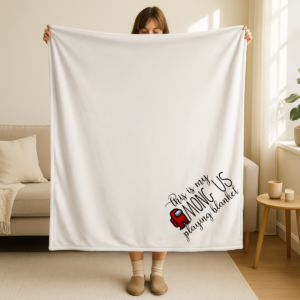 Among Us Playing Throw Blanket Mockup