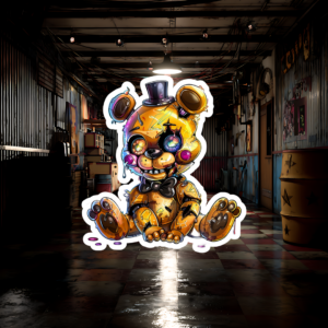 Bear Animatronic Sticker Mockup