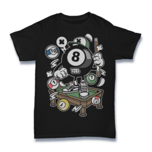 Cartoon 8-ball Character Shirt Mockup