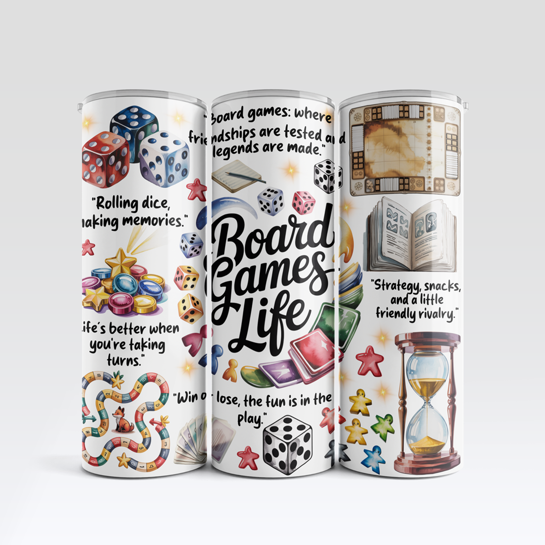 Board Game Life Tumbler Mockup