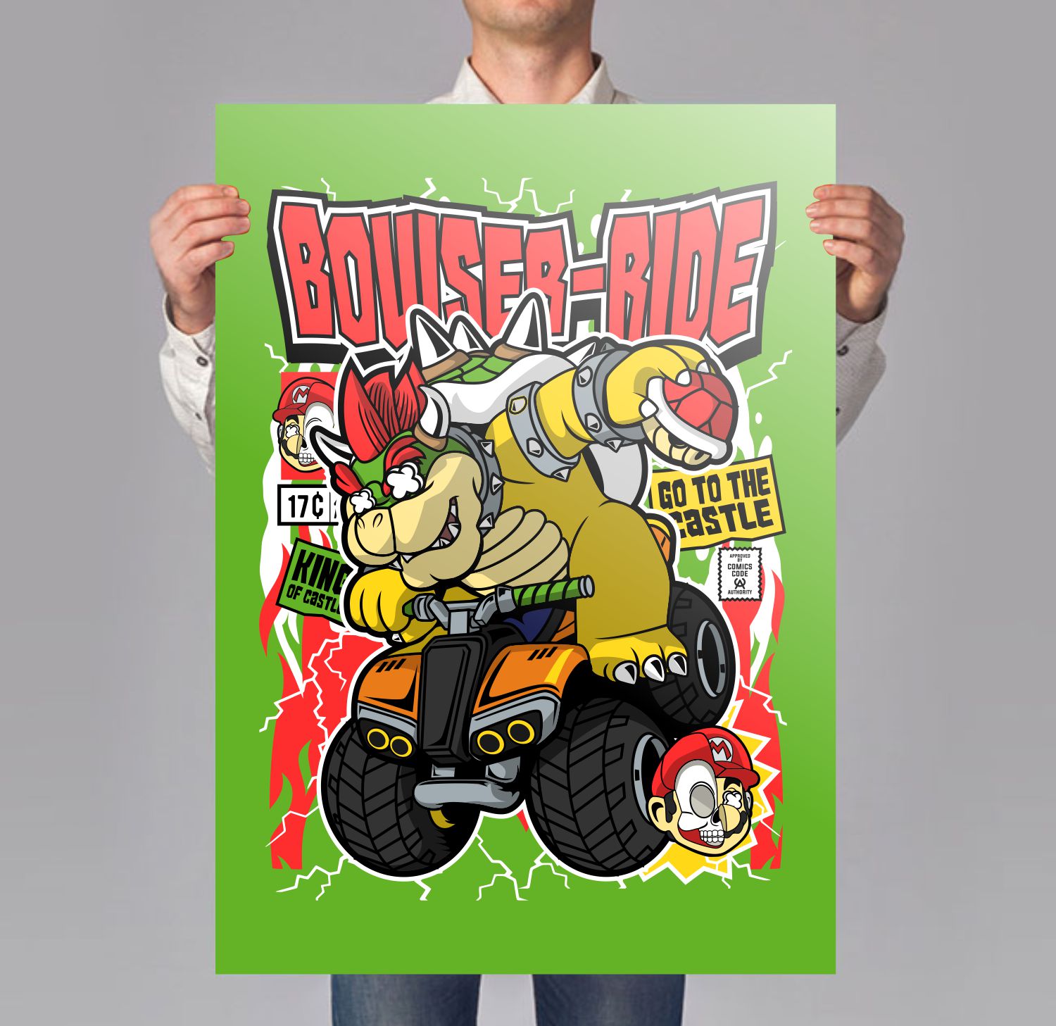 Turtle Conqueror Racing Art Print Mockup