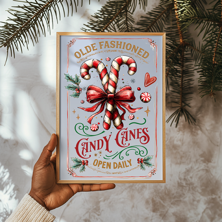 Candy Cane Art Print Mockup