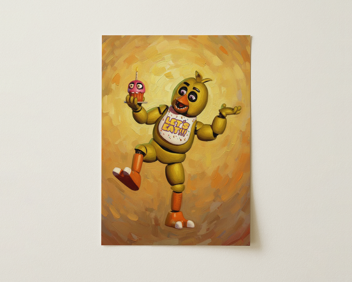 Chick Animatronic Art Print Mockup
