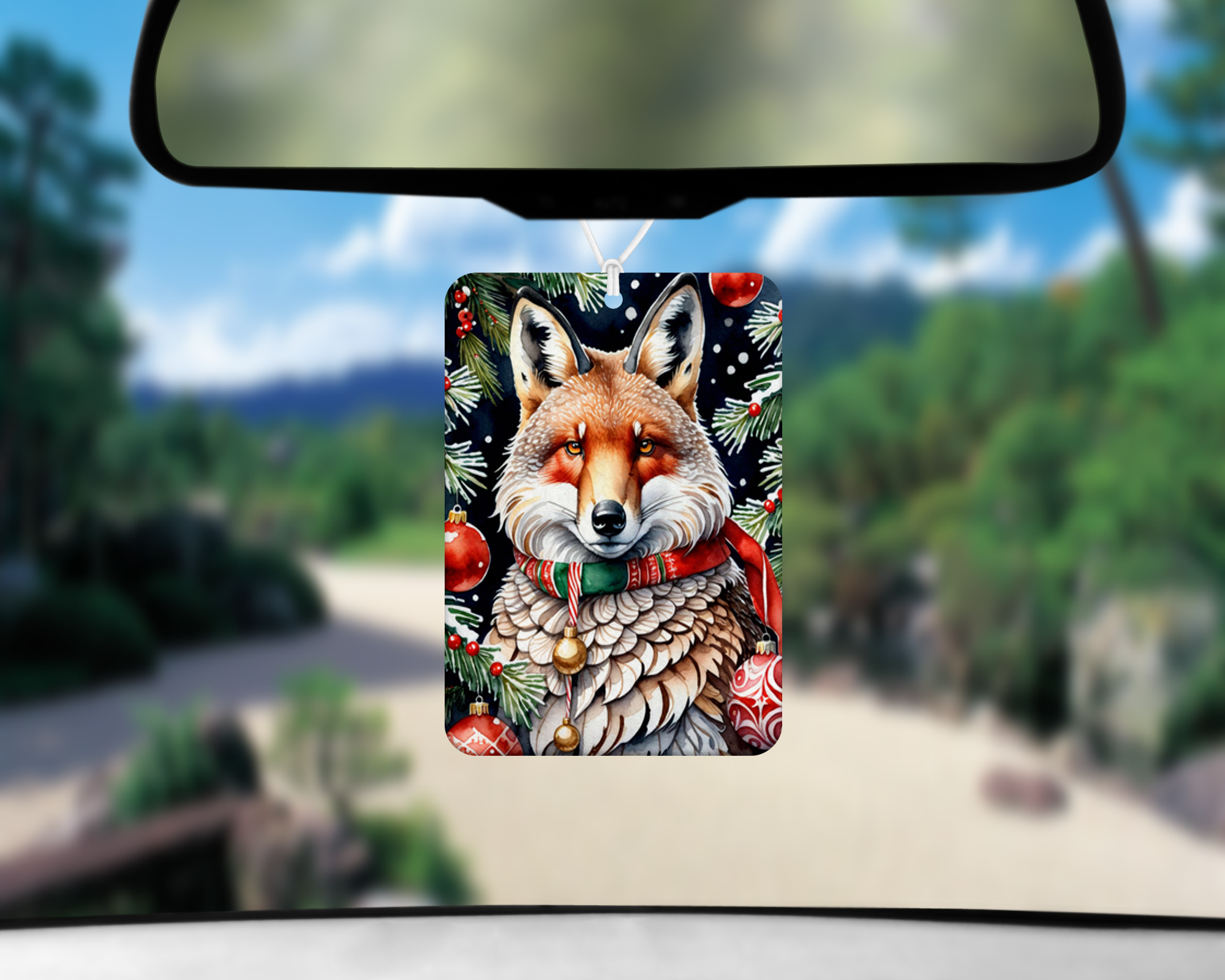 Festive Fox Air Freshener Mockup