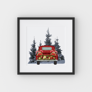 Christmas Truck Art Print Mockup