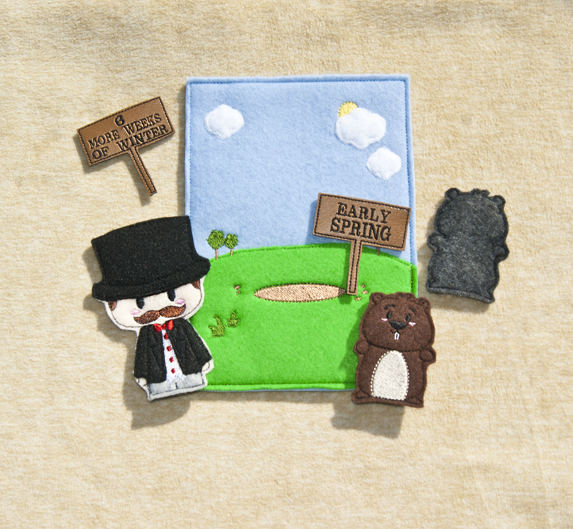 Groundhog Day Finger Puppet Set
