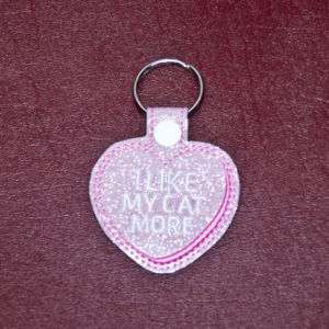 I Like My Cat More Heart Key Fob