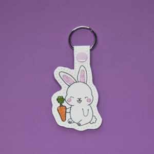 Kawaii Bunny With A Carrot Key Fob