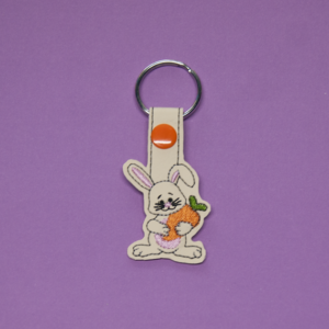 Bunny With Carrot Key Fob