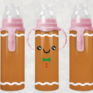 Gingerbread Boy Baby Bottle Mockup