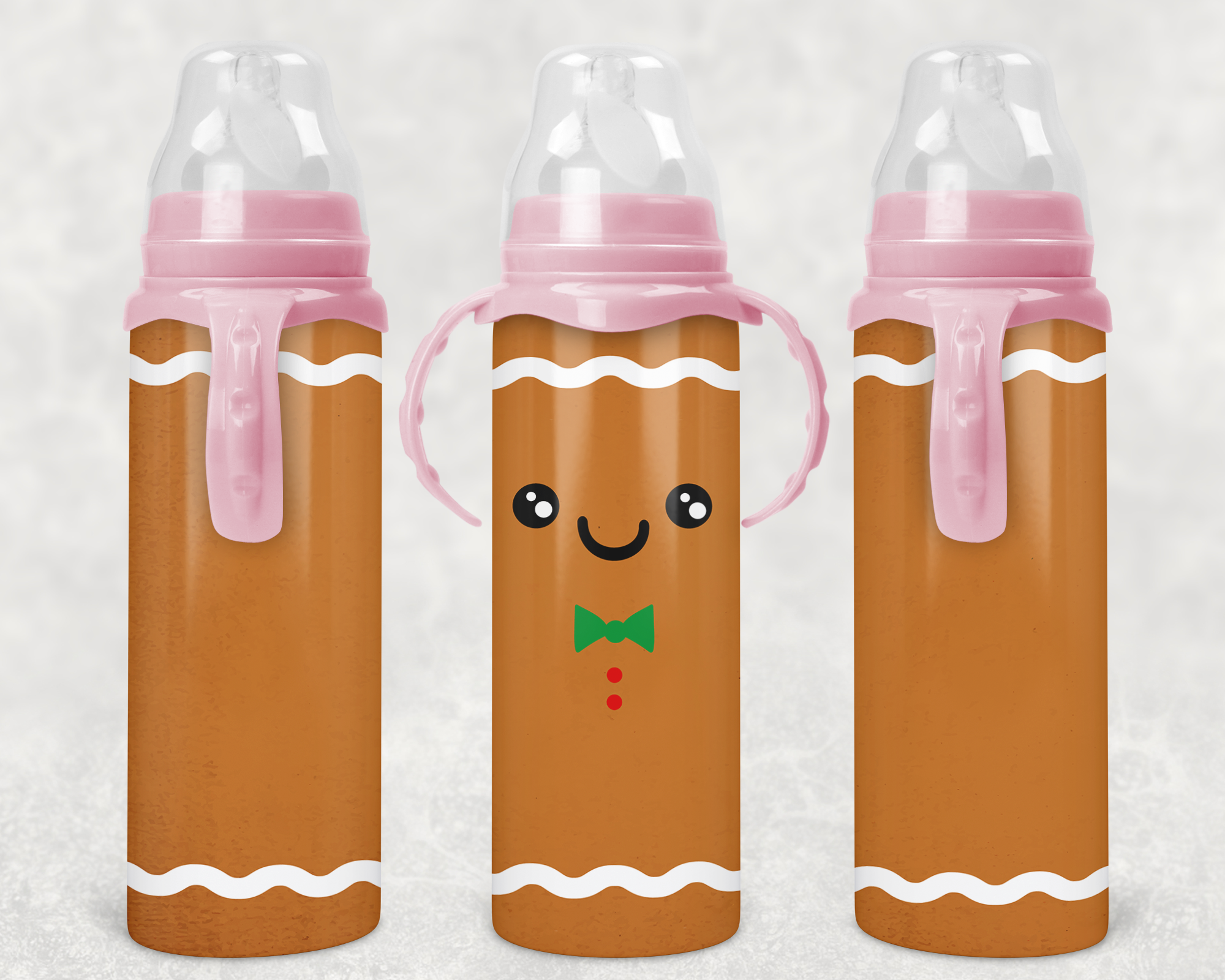 Gingerbread Boy Baby Bottle Mockup