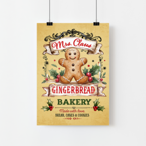 Gingerbread Bakery Art Print Mockup