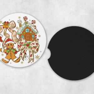 Gingerbread Car Coasters Mockup