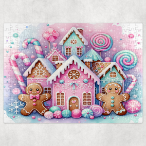 Gingerbread Land Puzzle Mockup