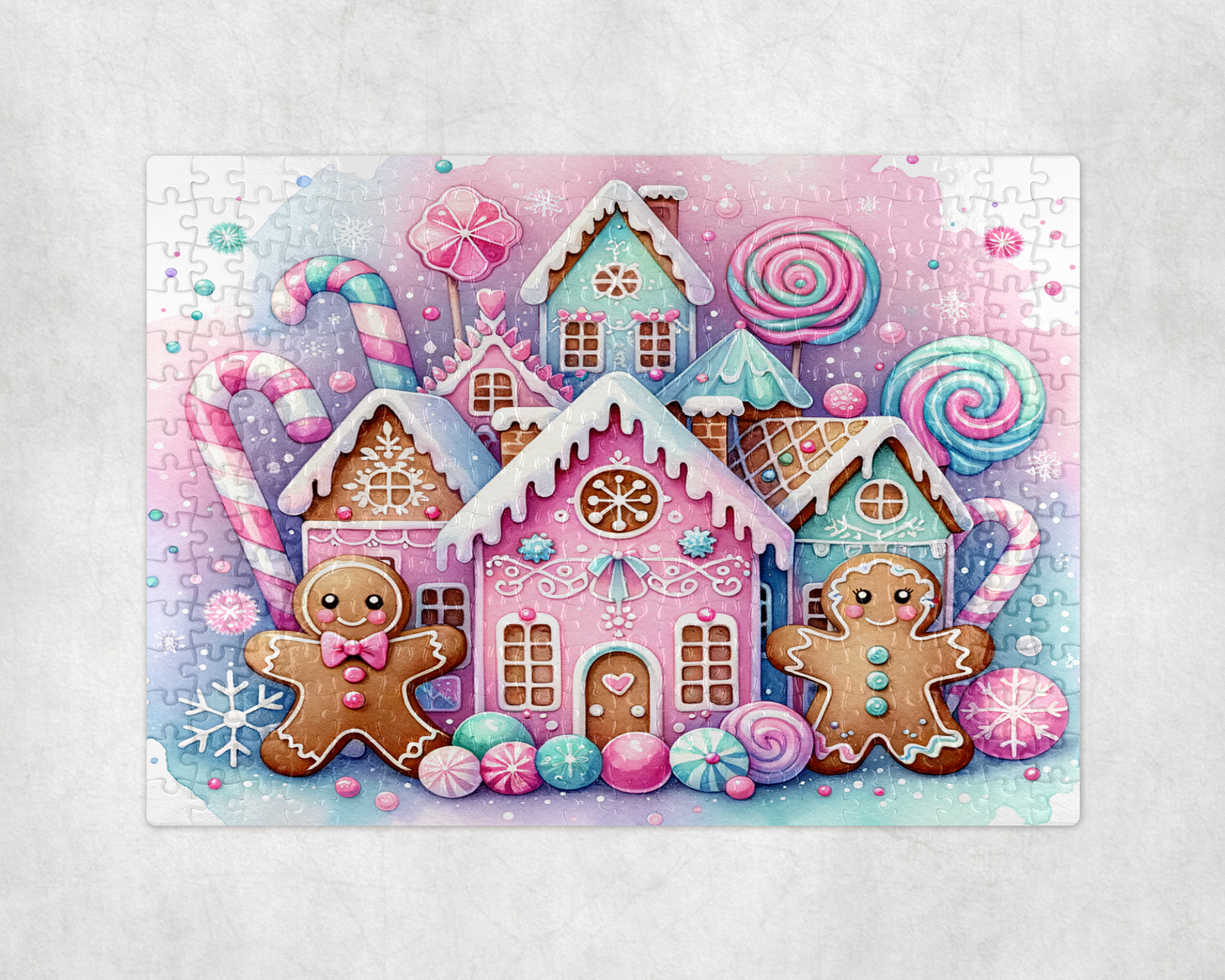Gingerbread Land Puzzle Mockup