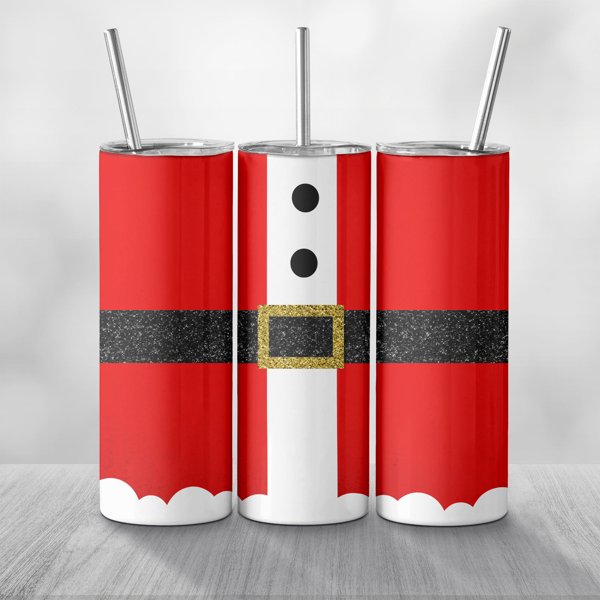 Santa Glitter Tumbler Mockup