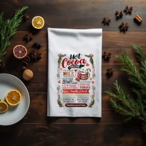 Hot Chocolate Hand Towel Mockup