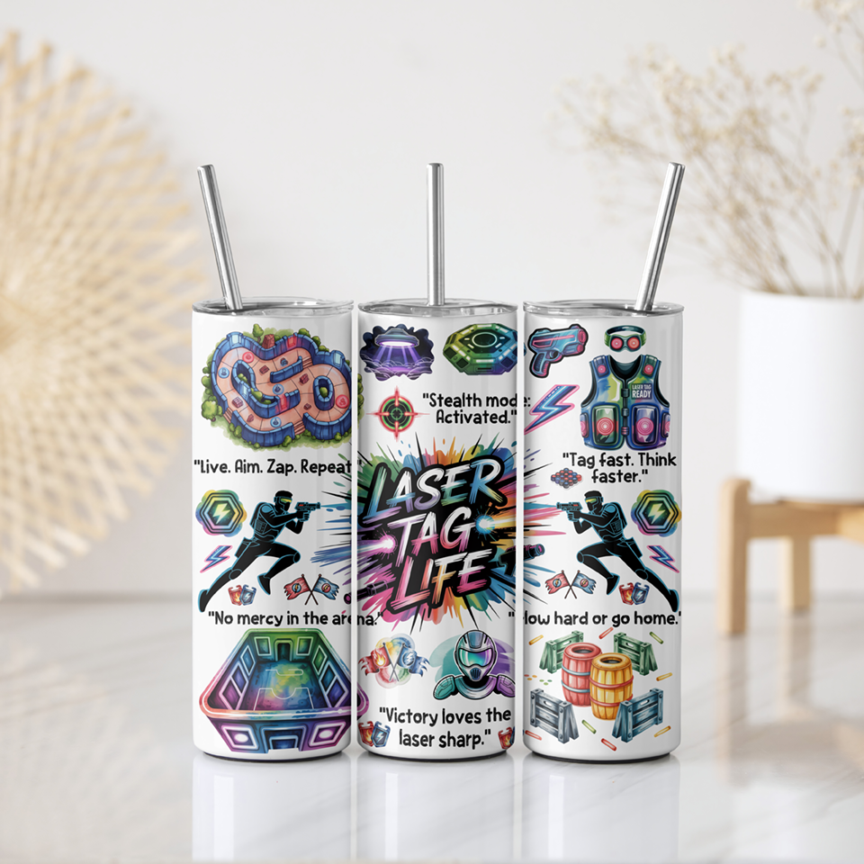 Laser Tag Life Tumbler Mockup