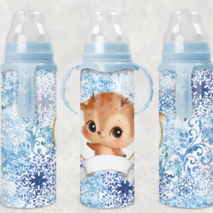 Snowflake Reindeer Baby Bottle Mockup