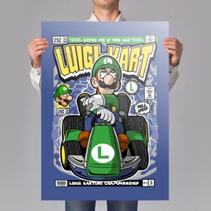 Green Plumber Racing Art Print Mockup