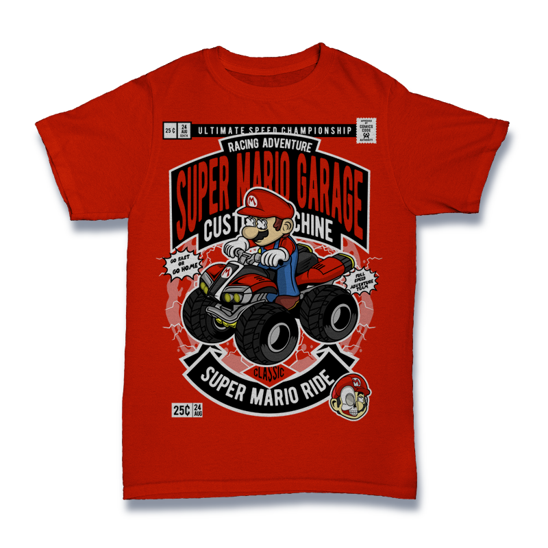 Red Plumber Racing Shirt Mockup