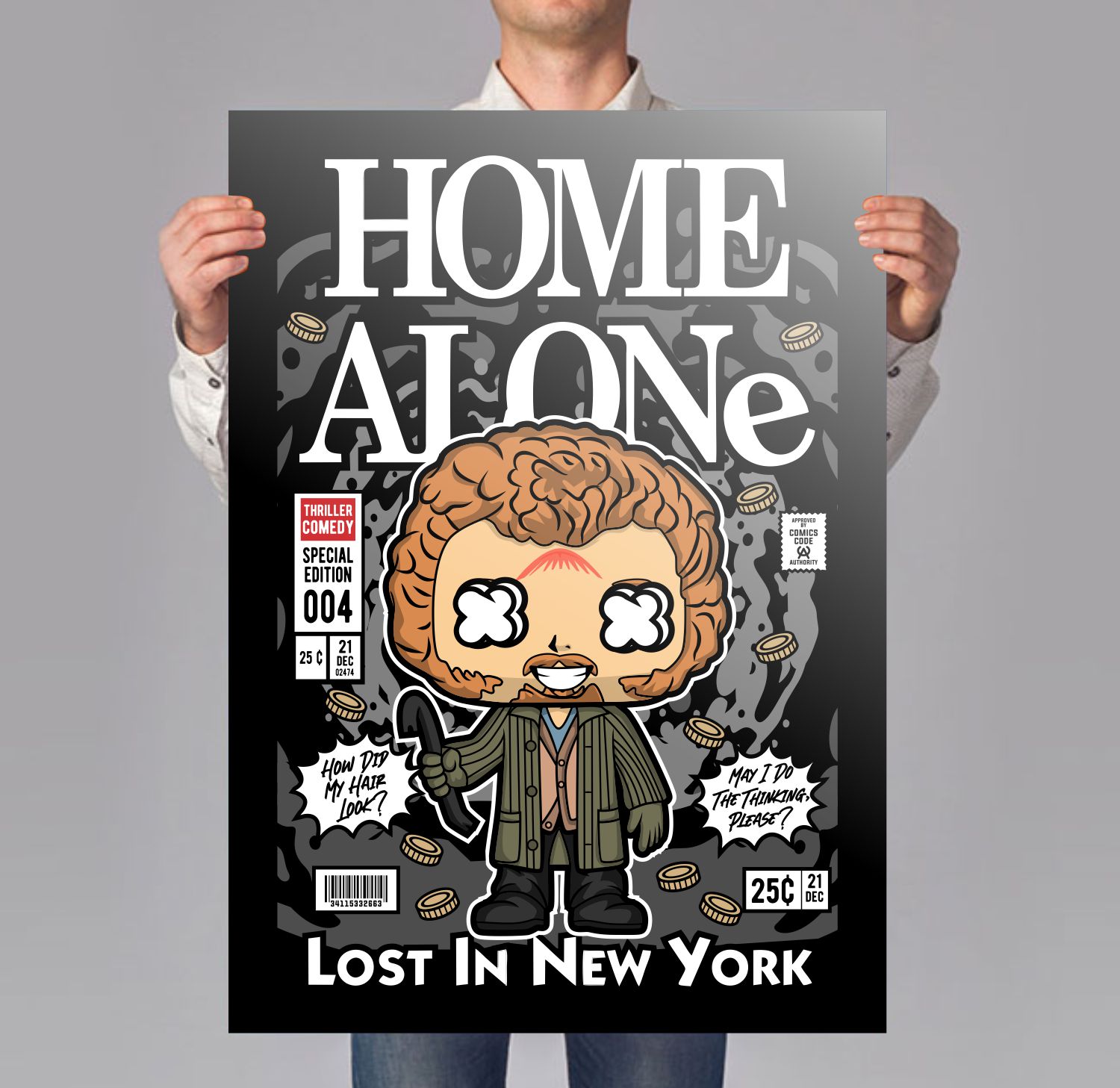 Comic Sticky Burglar Art Print Mockup