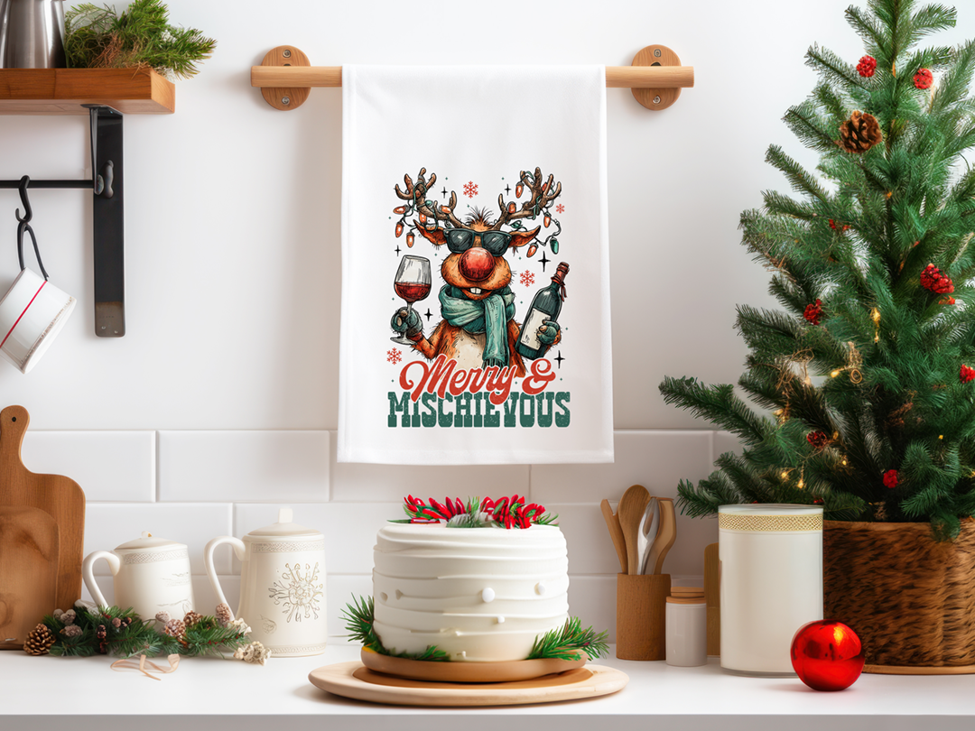Merry & Mischievous Hand Towel Mockup