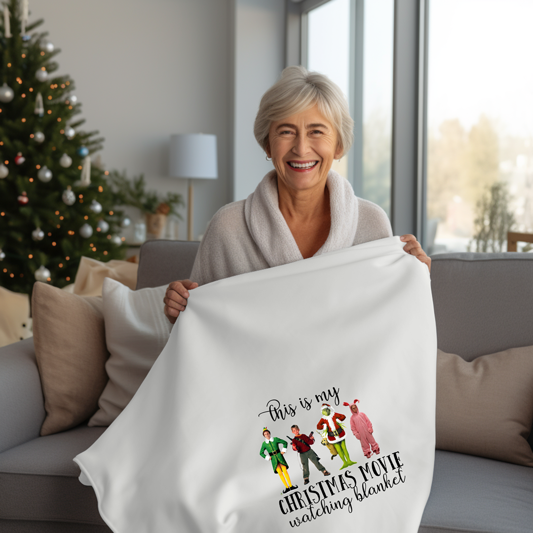 Holiday Movie Watching Blanket Mockup