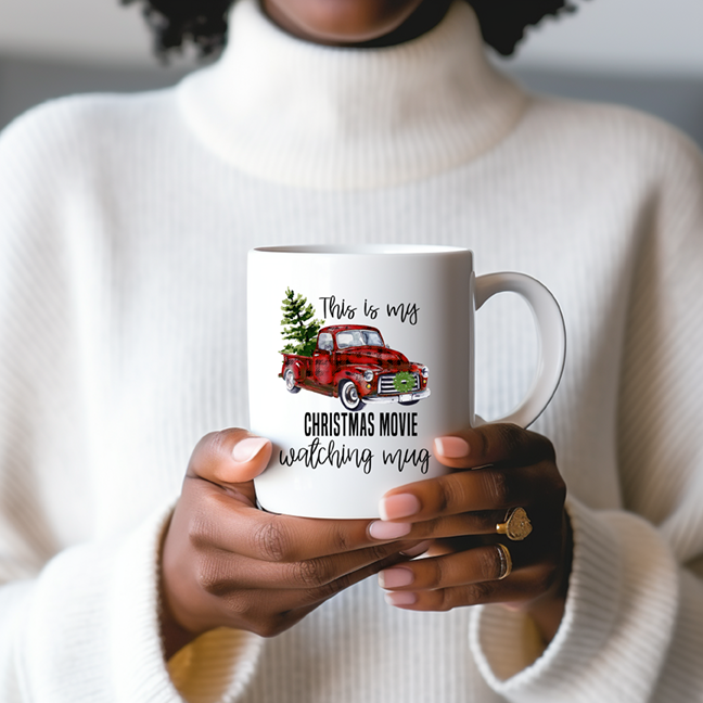 Christmas Movie Watching Mug Mockup