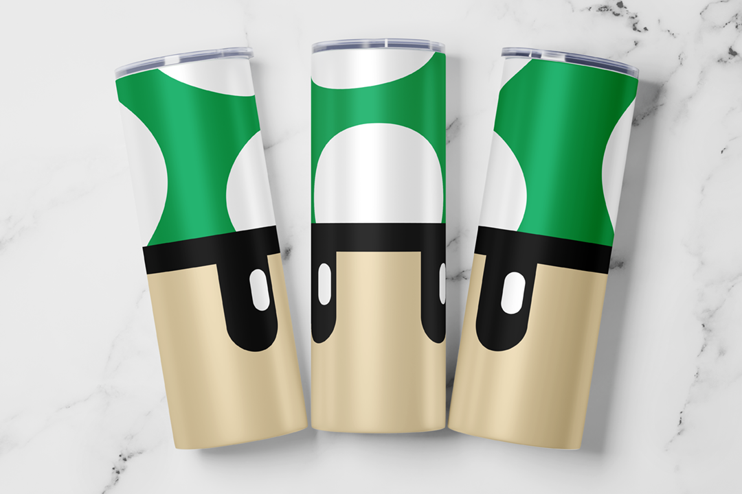 Mushroom Power-up Tumbler- green