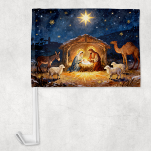 Nativity Car Flag Mockup