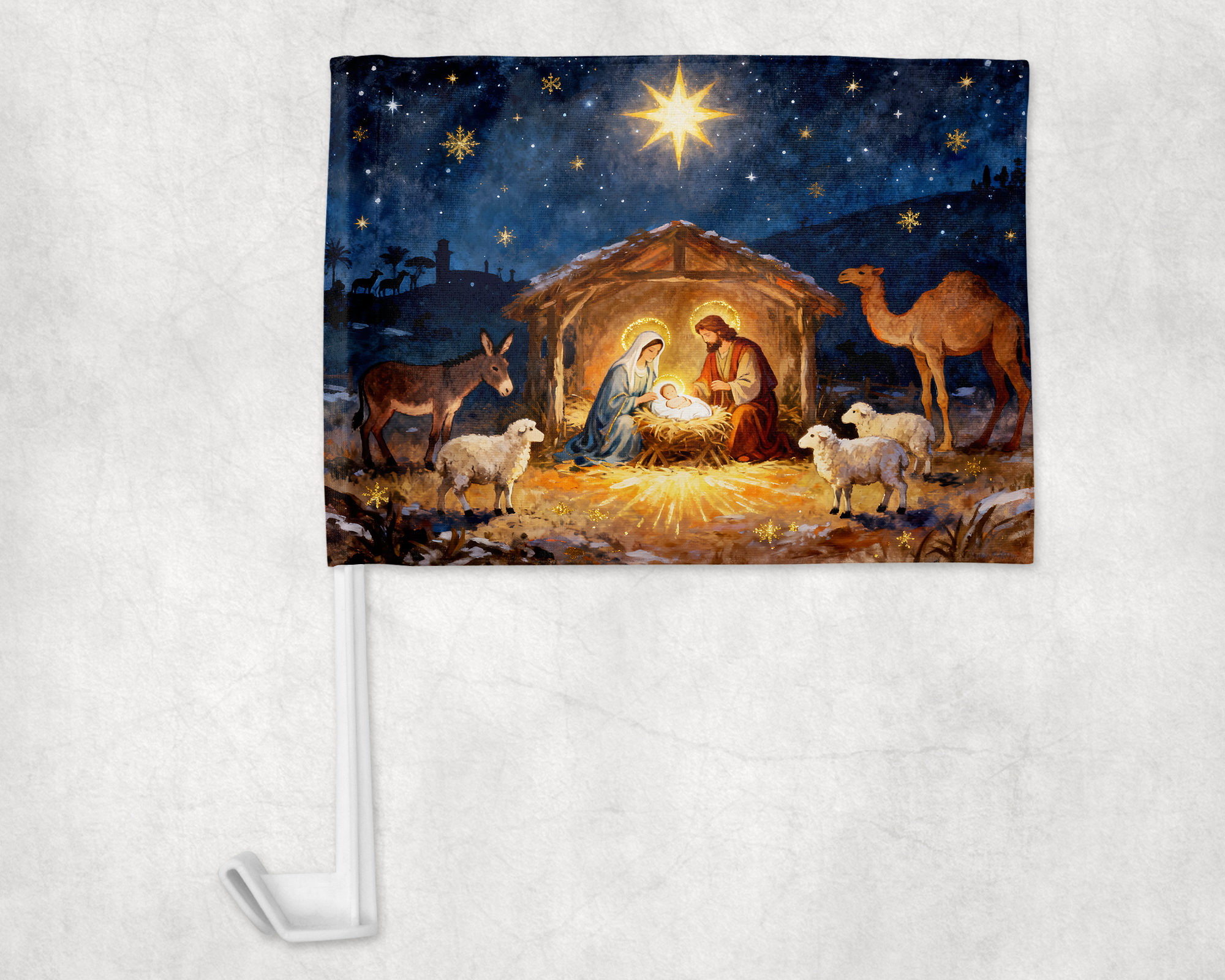 Nativity Car Flag Mockup