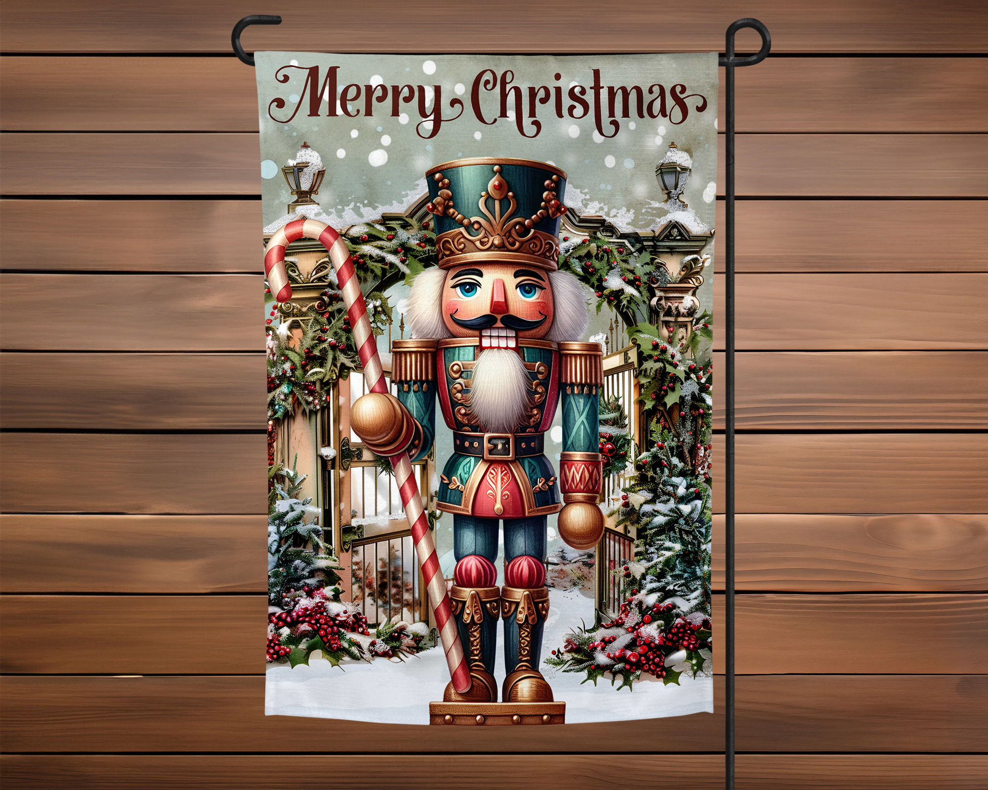 Nutcracker Garden Flag Mockup