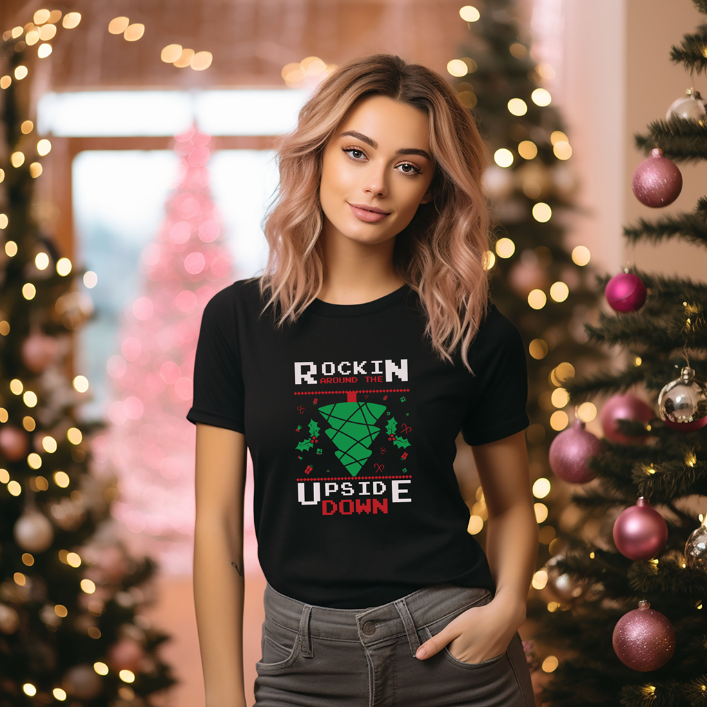 Rockin' Around The Upside Down Shirt Mockup