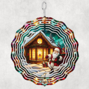 Stained Santa Wind Spinner Mockup